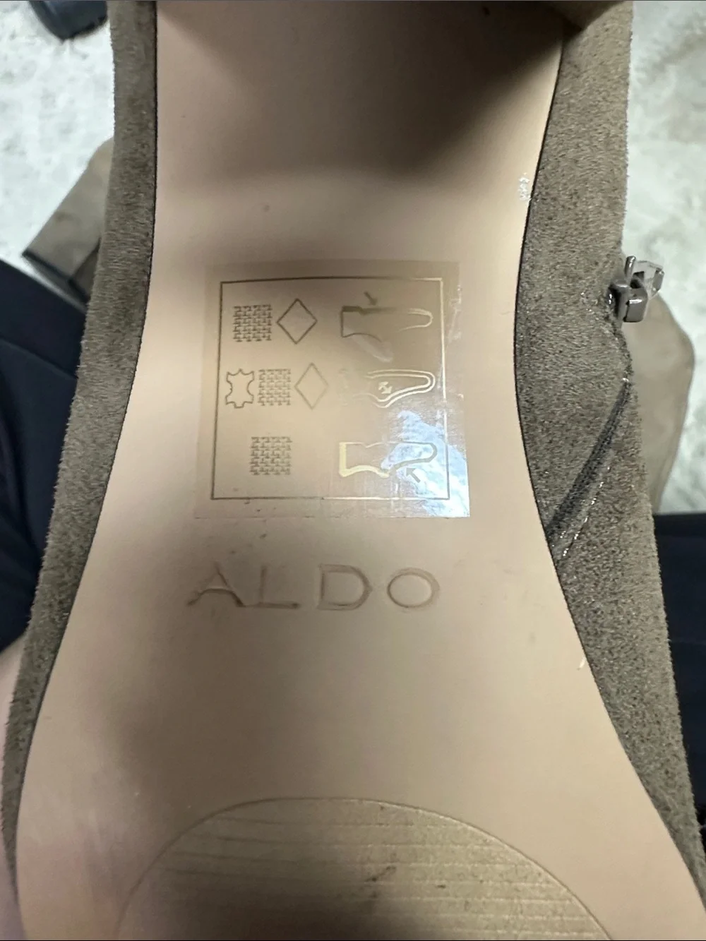 ALDO Tan Faux Suede Over-the-Knee Block Heel Boots Side Zip Size 9